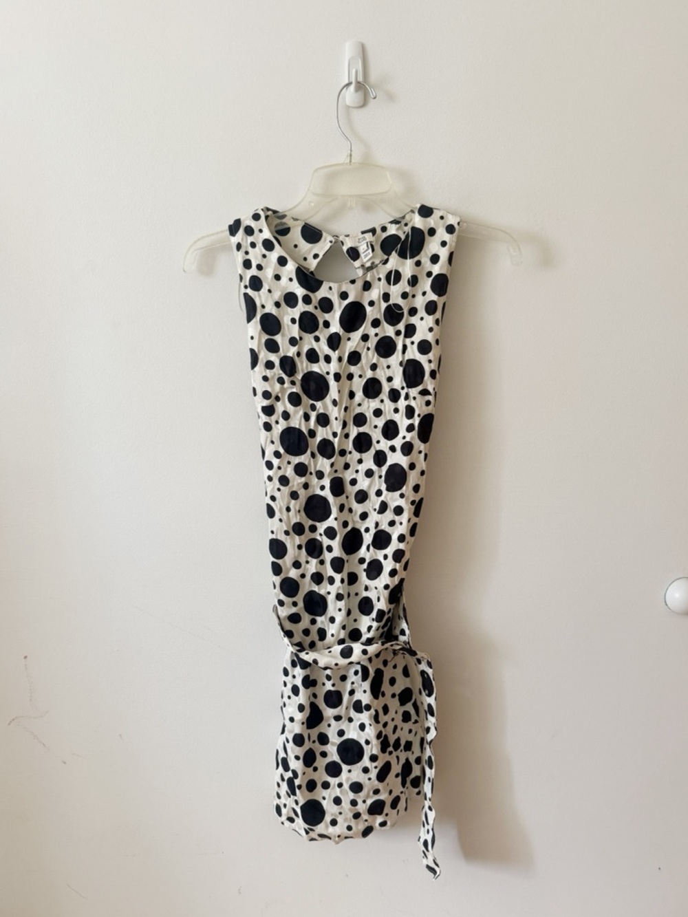 River Island Black & White Polka Dot Belted Mini Dress - Picture 2 of 5